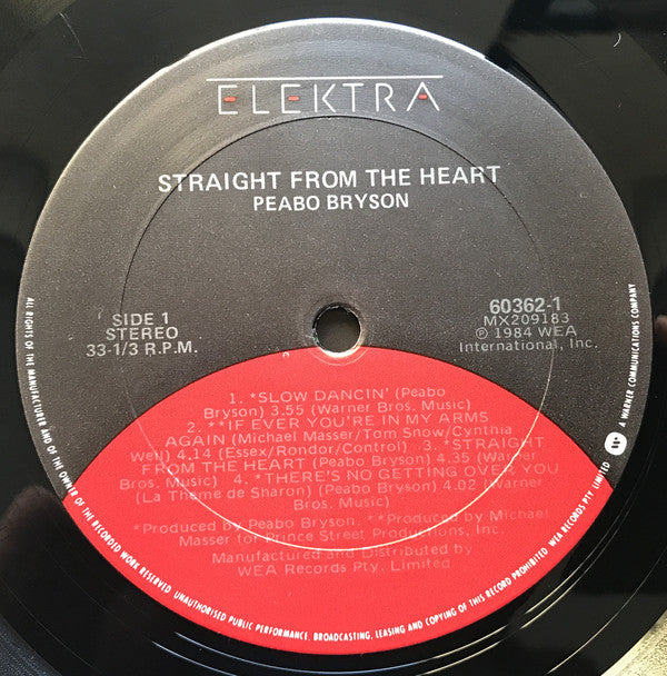 Peabo Bryson : Straight From The Heart (LP, Album)