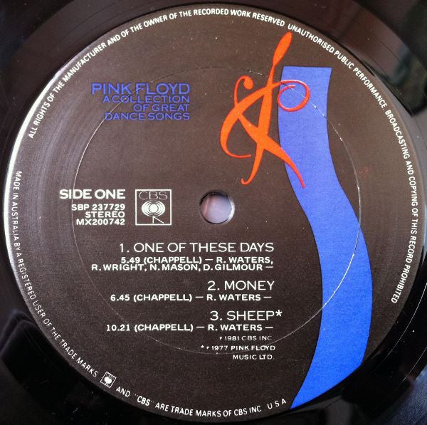 Pink Floyd : A Collection Of Great Dance Songs (LP, Comp)