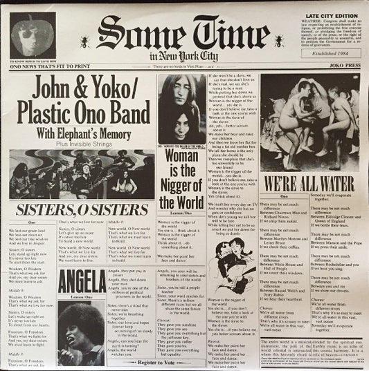 John Lennon & Yoko Ono / The Plastic Ono Band With Elephants Memory Plus Invisible Strings : Some Time In New York City (2xLP, Album, RE, Gat)