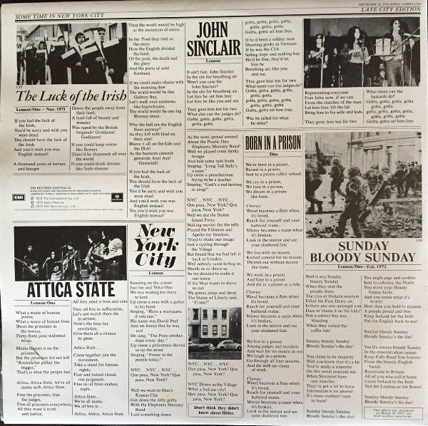 John Lennon & Yoko Ono / The Plastic Ono Band With Elephants Memory Plus Invisible Strings : Some Time In New York City (2xLP, Album, RE, Gat)