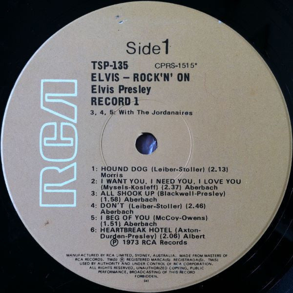 Elvis Presley : Rock 'N' On (2xLP, Comp, RP, Gat)