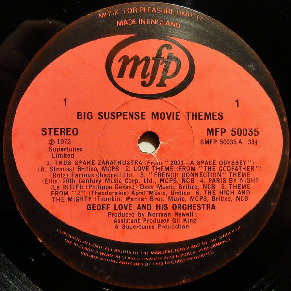 Geoff Love And His Orchestra* : Big Suspense Movie Themes (LP, Album)