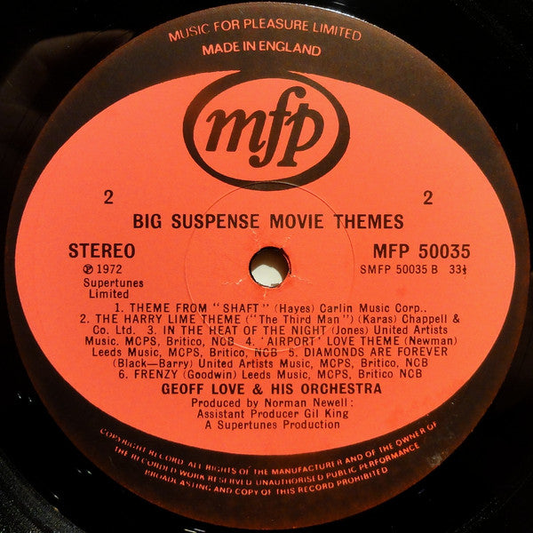 Geoff Love And His Orchestra* : Big Suspense Movie Themes (LP, Album)