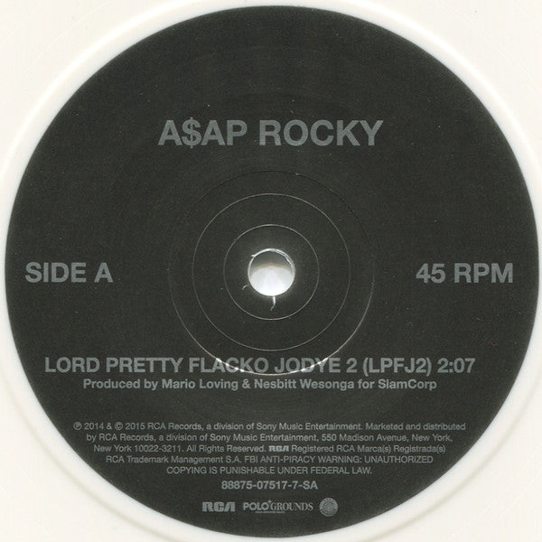 ASAP Rocky : Lord Pretty Flacko Jodye 2 b/w Multiply (7", RSD, Single, Ltd, Whi)