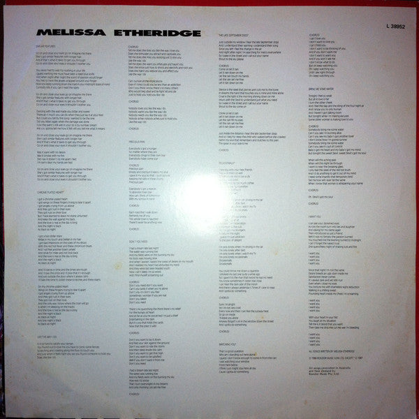 Melissa Etheridge : Melissa Etheridge (LP, Album)
