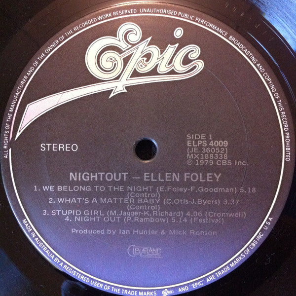 Ellen Foley : Nightout (LP, Album)