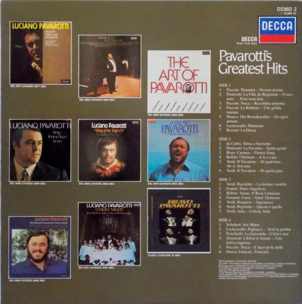 Luciano Pavarotti : Pavarotti's Greatest Hits (2xLP, Comp, Gat)