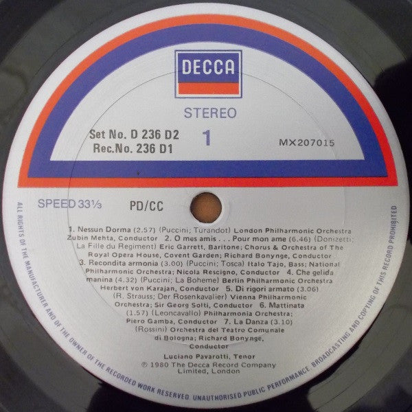 Luciano Pavarotti : Pavarotti's Greatest Hits (2xLP, Comp, Gat)