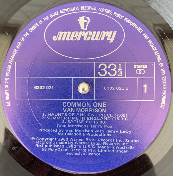 Van Morrison : Common One (LP, Album)