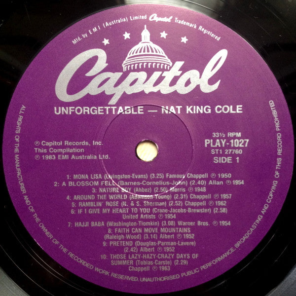Nat King Cole : Unforgettable (LP, Comp)