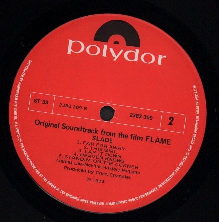 Slade : Original Soundtrack From The Film Flame (LP, Album, Gat)