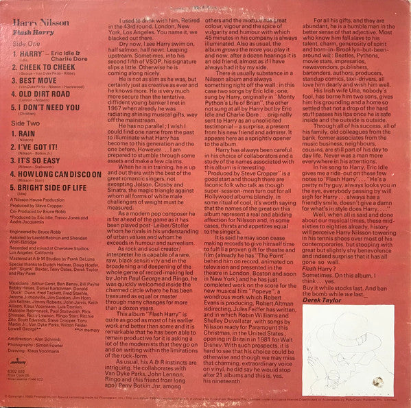 Harry Nilsson : Flash Harry (LP, Album)