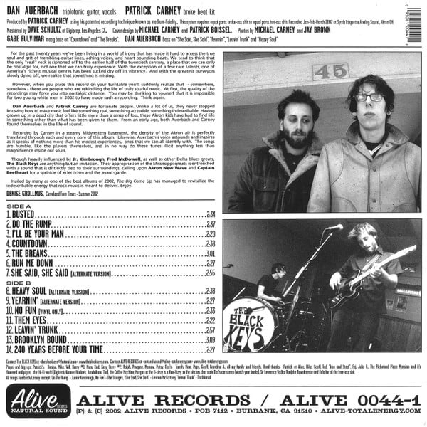 The Black Keys : The Big Come Up (LP, Album, RP)