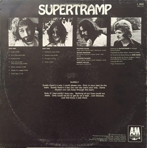 Supertramp : Supertramp (LP, Album, RE)