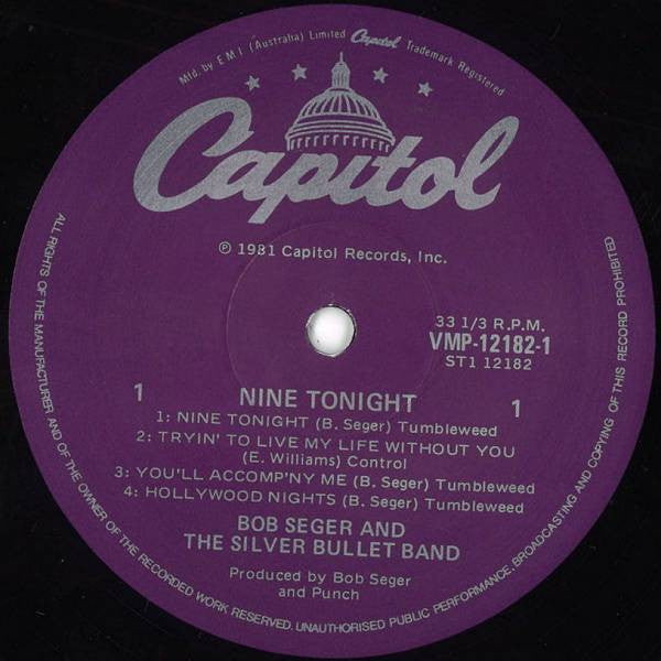 Bob Seger & The Silver Bullet Band* : Nine Tonight (2xLP, Album, Gat)