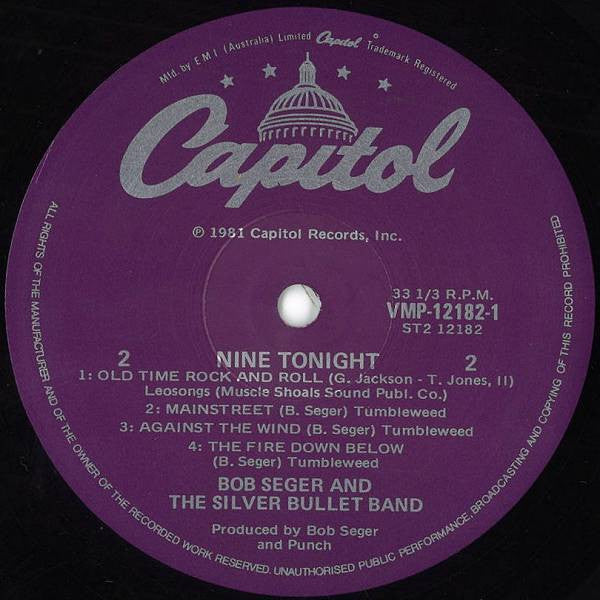 Bob Seger & The Silver Bullet Band* : Nine Tonight (2xLP, Album, Gat)