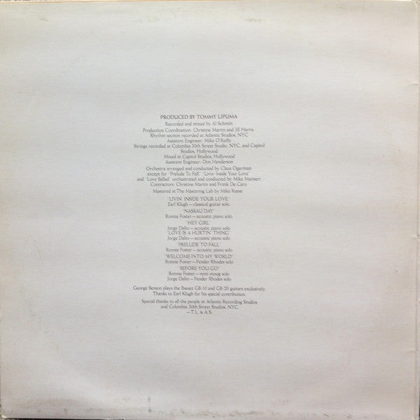 George Benson : Livin' Inside Your Love (2xLP, Album, Gat)