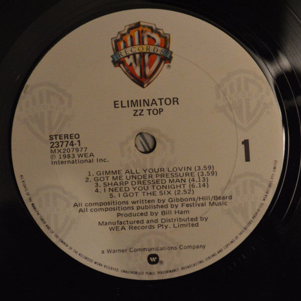ZZ Top : Eliminator (LP, Album)