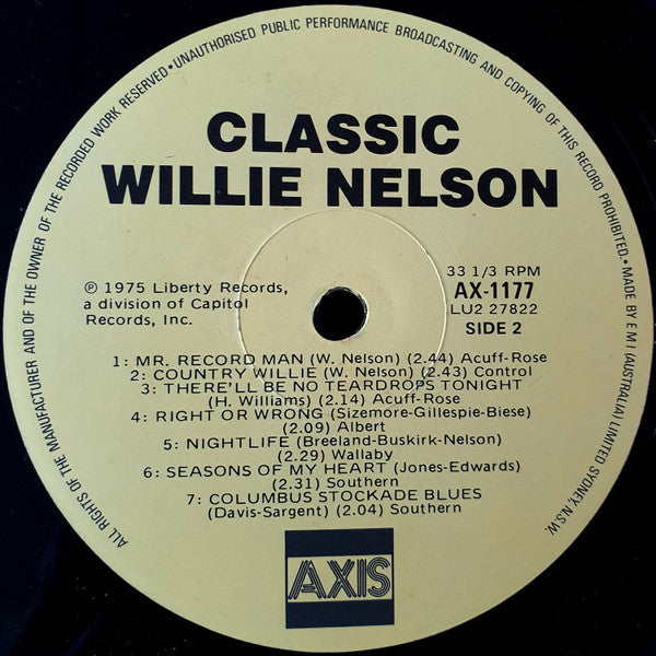 Willie Nelson : Classic Willie Nelson (LP, Comp, RE)