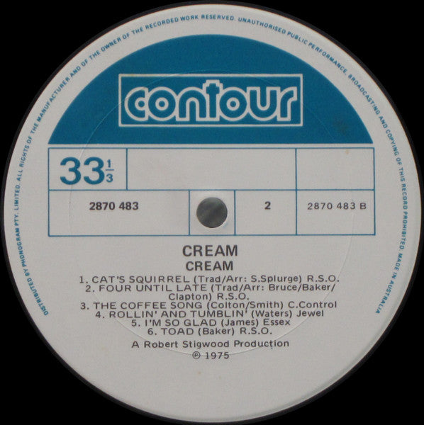Cream (2) : Cream (LP, Album, Mono, RE)