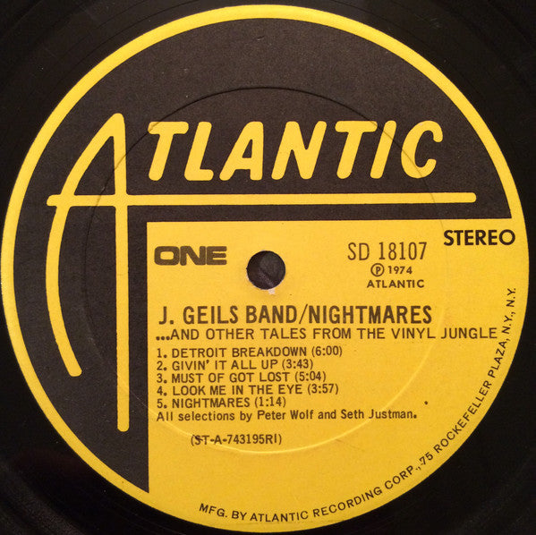 The J. Geils Band : Nightmares ...And Other Tales From The Vinyl Jungle (LP, Album)