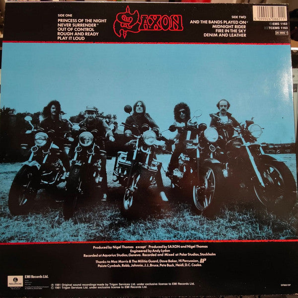 Saxon : Denim And Leather (LP, Album, RE)