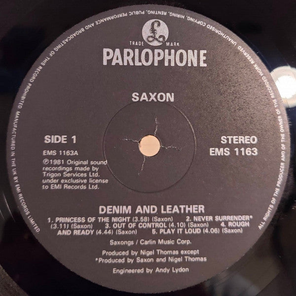 Saxon : Denim And Leather (LP, Album, RE)