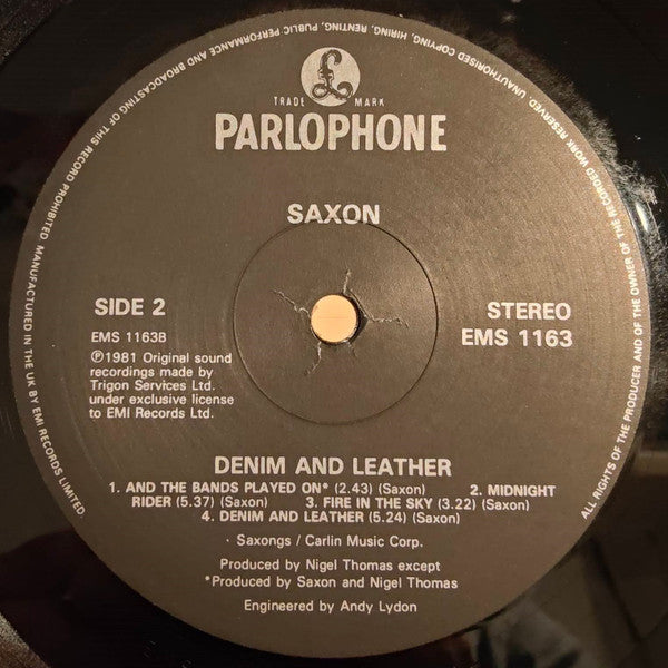 Saxon : Denim And Leather (LP, Album, RE)