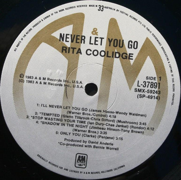 Rita Coolidge : Never Let You Go (LP, Album)