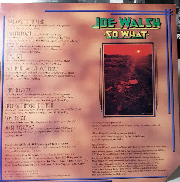 Joe Walsh : So What (LP, Album, RE)