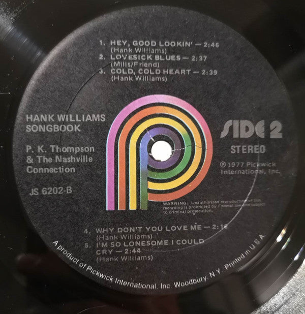 P.K. Thompson : Hank Williams Songbook (LP, Comp)