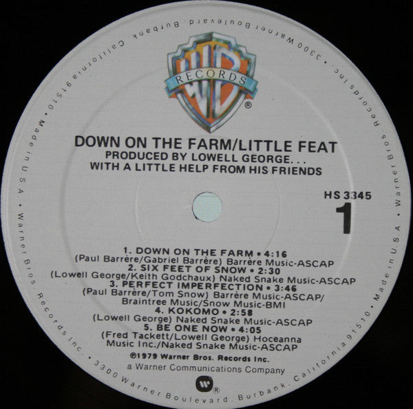 Little Feat : Down On The Farm (LP, Album, Spe)