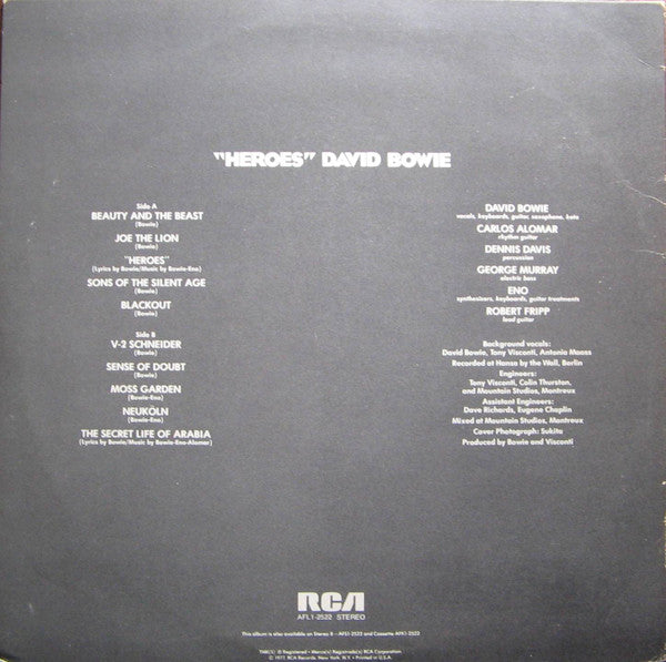 David Bowie : "Heroes" (LP, Album, Ind)