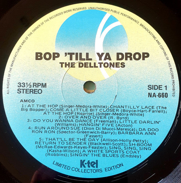 The Delltones : Bop 'Till Ya Drop (LP, Album, Gat)