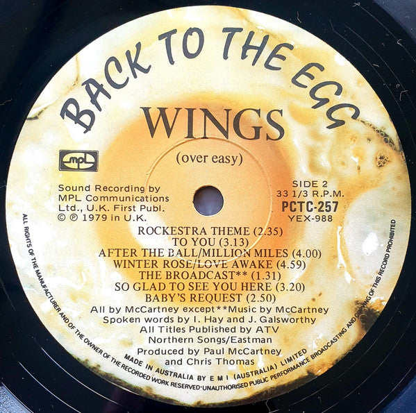 Wings (2) : Back To The Egg (LP, Album)