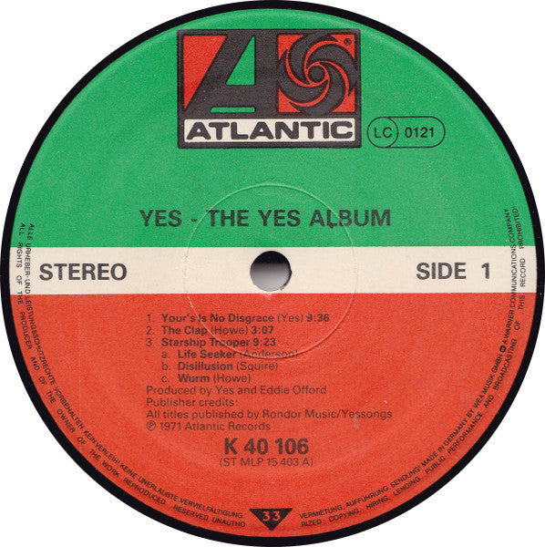 Yes : The Yes Album (LP, Album, RE, Gat)