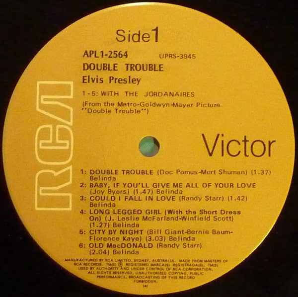 Elvis Presley : Double Trouble (LP, Album, RE)
