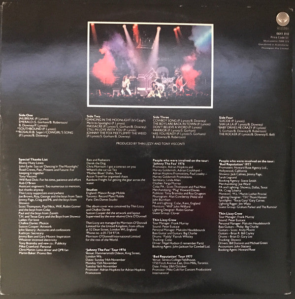 Thin Lizzy : Live And Dangerous (2xLP, Album)