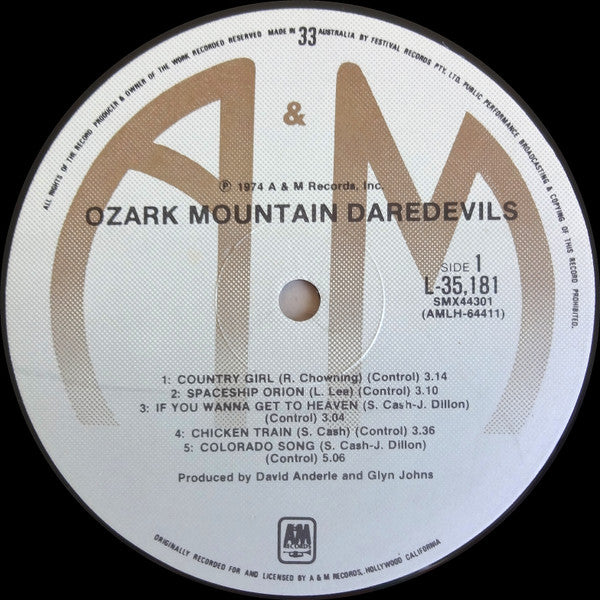 The Ozark Mountain Daredevils : The Ozark Mountain Daredevils (LP, Album)