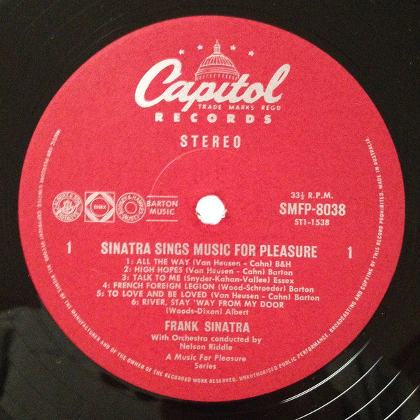 Frank Sinatra : Sinatra Sings Music For Pleasure (LP, Comp)