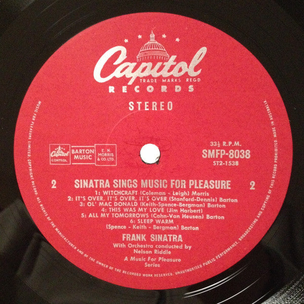 Frank Sinatra : Sinatra Sings Music For Pleasure (LP, Comp)