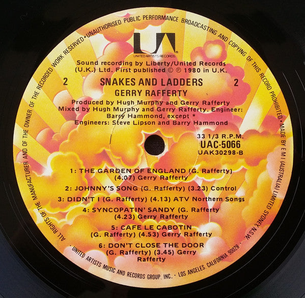Gerry Rafferty : Snakes And Ladders (LP, Album)