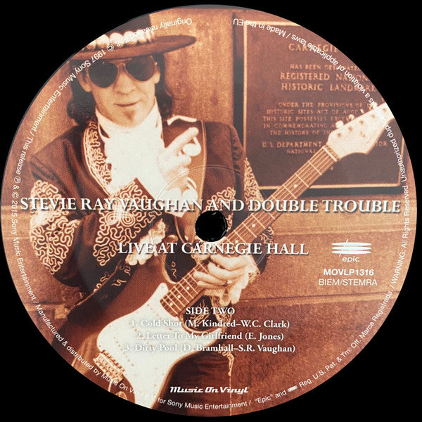 Stevie Ray Vaughan & Double Trouble : Live At Carnegie Hall (2xLP, Album, RE)
