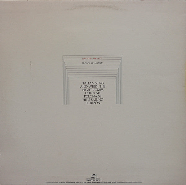 Jon And Vangelis* : Private Collection (LP, Album)