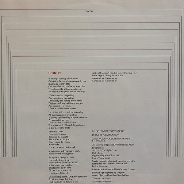 Jon And Vangelis* : Private Collection (LP, Album)