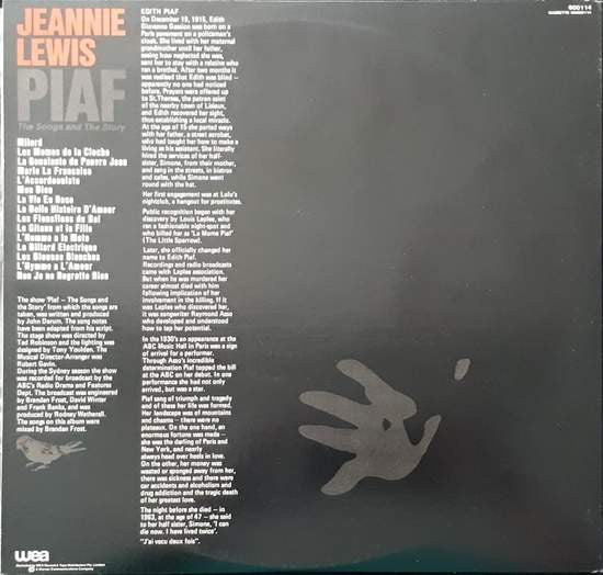 Jeannie Lewis : Piaf - The Songs And The Story (LP, Album, Gat)