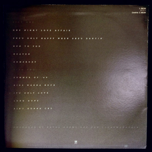 Bryan Adams : Reckless (LP, Album)