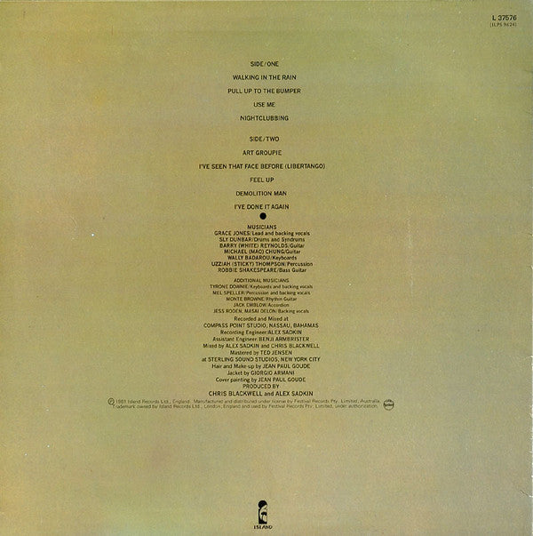 Grace Jones : Nightclubbing (LP, Album)