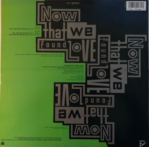 Heavy D. & The Boyz : Now That We Found Love (12")