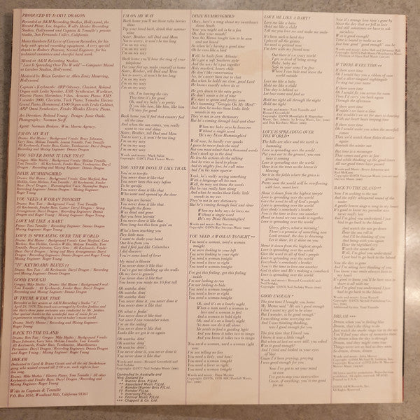 Captain & Tennille* : Dream (LP, Album)